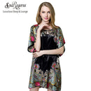 Women faux silk Printed Night Shirt-Red-XL-JadeMoghul Inc.