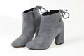Women Faux Suede Ankle Length Winter Boots-Dark Grey-11-JadeMoghul Inc.