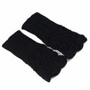 Women Finger Less Lace Knit Design Wool Gloves-Multi-JadeMoghul Inc.