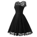 Women Flared Summer Lace Dress-Black-XXL-JadeMoghul Inc.