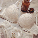 Women Floral Lace Push Up Bra And Panties Set-Beige-70B-JadeMoghul Inc.
