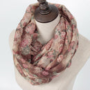 Women Floral Print Viscose Infinity Scarf-1-JadeMoghul Inc.