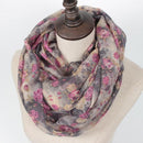 Women Floral Print Viscose Infinity Scarf-1-JadeMoghul Inc.