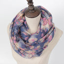 Women Floral Print Viscose Infinity Scarf-2-JadeMoghul Inc.