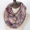 Women Floral Print Viscose Infinity Scarf-4-JadeMoghul Inc.