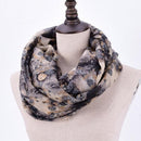 Women Floral Print Viscose Infinity Scarf-5-JadeMoghul Inc.
