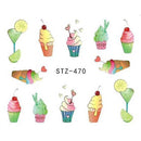 Women Food , Flower, Ice Cream Designs Nail Art Decal Sheet-STZ470-JadeMoghul Inc.