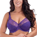 Women Full Coverage Non Padded Lace Sheer Underwire Minimizer Bra-Black01-G-42-JadeMoghul Inc.