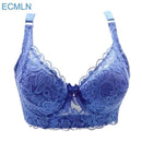 Women Full Cup Wire Free Adjustable Strap Lace Push Bra-1328 black-80C-JadeMoghul Inc.