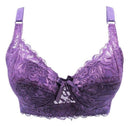 Women Full Cup Wire Free Adjustable Strap Lace Push Bra-1328 purple-80C-JadeMoghul Inc.