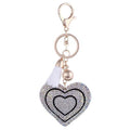 Women  Full Rhinestone Crystal Studded Heart Key Ring / Bag Charm AExp