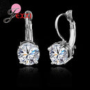 Women Genuine 925 Sterling Sliver Zircon Clip Earrings--JadeMoghul Inc.