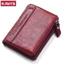 Women Genuine Cow Leather Small Carry All Wallet-Red-JadeMoghul Inc.