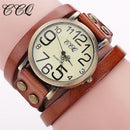 Women Genuine Cow leather Wrap Around Bracelet Watch-red-JadeMoghul Inc.