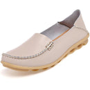 Women Genuine Leather Candy Color Summer Loafers-Beige-5-JadeMoghul Inc.