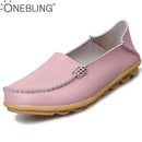 Women Genuine Leather Candy Color Summer Loafers-Beige-5-JadeMoghul Inc.