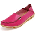 Women Genuine Leather Candy Color Summer Loafers-Deep Pink-5-JadeMoghul Inc.