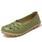 Women Genuine Leather Loafers With Cross Strap design-Grass Green-4.5-JadeMoghul Inc.