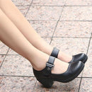 Women Genuine Leather Mary Jane Boots With Buckle Closure-Black-5-JadeMoghul Inc.