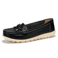 Women Genuine Leather Summer Flats/ Loafers-black-5-JadeMoghul Inc.