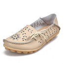 Women Genuine Leather Summer loafers With Cut Work Floral Detailing-Beige-4.5-JadeMoghul Inc.