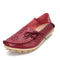 Women Genuine Leather Summer loafers With Cut Work Floral Detailing-Dark red-4.5-JadeMoghul Inc.