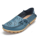 Women Genuine Leather Summer loafers With Cut Work Floral Detailing-Light blue-4.5-JadeMoghul Inc.