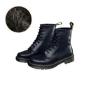 Women Genuine Leather Winter Lace Up Boots-Wine2 with fur-6-China-JadeMoghul Inc.