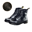 Women Genuine Leather Winter Lace Up Boots-Wine2 with fur-6-China-JadeMoghul Inc.