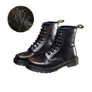 Women Genuine Leather Winter Lace Up Boots-Wine2 with fur-6-China-JadeMoghul Inc.