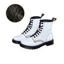 Women Genuine Leather Winter Lace Up Boots-Wine2 with fur-6-China-JadeMoghul Inc.
