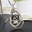 Women Geometric Crystal Long Necklace