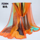 Women Geometric Print Summer chiffon Scarf-FZ004 orange-JadeMoghul Inc.