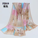 Women Geometric Print Summer chiffon Scarf-FZ019 camel-JadeMoghul Inc.
