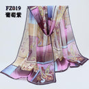 Women Geometric Print Summer chiffon Scarf-FZ019 purple-JadeMoghul Inc.