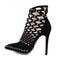 Women Gladiator Stiletto Heels With Rivet Detailing-black-4.5-JadeMoghul Inc.