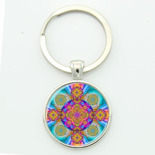 Women Glass Mandala Art Key Ring-ma06-JadeMoghul Inc.