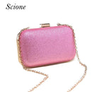Women Glitter Metal Evening Clutch Bag-pink-JadeMoghul Inc.