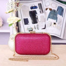 Women Glitter Metal Evening Clutch Bag-rose red-JadeMoghul Inc.