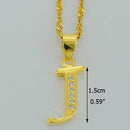 Women Gold Color Initial Pendant And Chain With Cubic Zircon