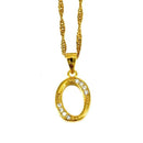 Women Gold Color Initial Pendant And Chain With Cubic Zircon-Choose Letter O-45cm Thin Chain-JadeMoghul Inc.