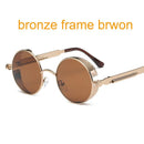 Women Gothic Steam Punk Round Shaped Sunglasses-6631 bronze f brown-JadeMoghul Inc.