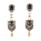 Women Green Crystal Long Drop Earrings--JadeMoghul Inc.