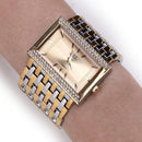 Women Heavy Stainless Steel Chain Fashion Gold Dress Watch-Blue-JadeMoghul Inc.