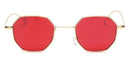 Women Hexagonal Color Tinted Sunglasses With 100% UV 400 Protection-clear red-as shown in photo-JadeMoghul Inc.