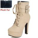 Women High Heel Ankle Boots With Zipper Closure-beige plush fur-11-JadeMoghul Inc.