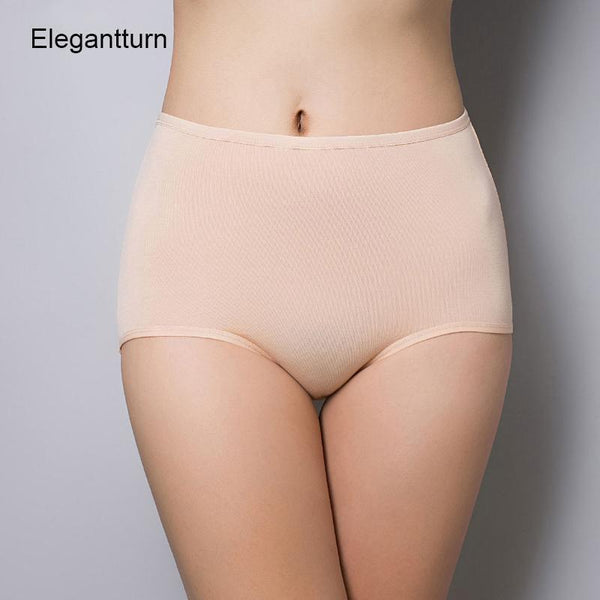 Women High Rise Comfortable And Cool Bamboo Fiber Panties-beige-L-JadeMoghul Inc.