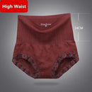 Women High Waist Cotton And Lace Breathable Body Shaper Panties