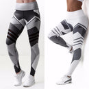 Women High Waist Geometric Design Leggings/ Workout Pants-Black-L-JadeMoghul Inc.