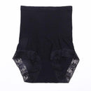 Women High Waist Tummy Control Body Slimming Lace Panties-2010 Black-JadeMoghul Inc.